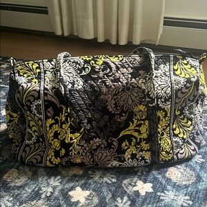 Vera Bradley Black and Yellow Travel Bags with Intricate Design